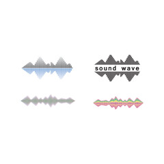 Sound waves set vector illustration