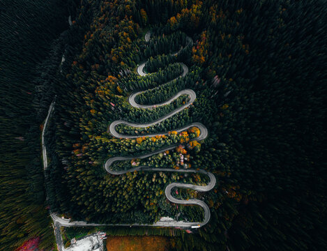 Autumn images of the beautiful Cheia road in Romania
