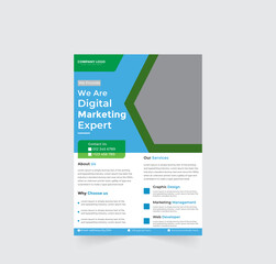 Corporate business digital marketing agency flyer design and brochure cover template
