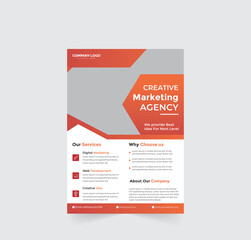 Corporate business digital marketing agency flyer design and brochure cover template