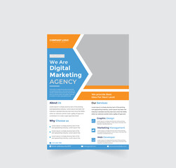 Corporate business digital marketing agency flyer design and brochure cover template