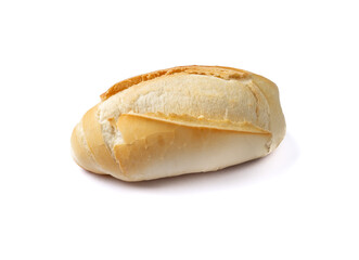French bread, salt bread or pistolet isolated over white background