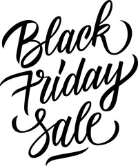 Black Friday Sale. Hand drawn lettering. Creative calligraphy for commerce, business, sale promotion and advertising. PNG file.