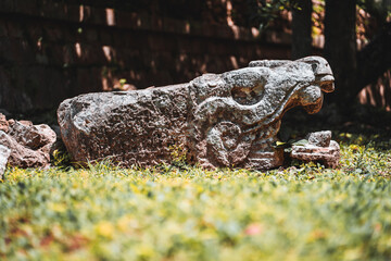 Serpent stone carving