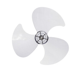 Plastic propeller of electric fan blades (with clipping path) isolated on white background