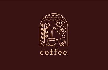 Coffee logo icon design template. luxury, premium vector