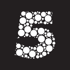 Number 5 shaped with circles for summits events poster titles