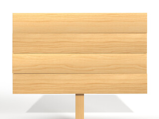 Photoreal 3D illustration of wooden board signboard
