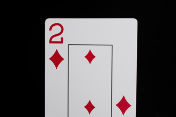 Playing cards on a black background