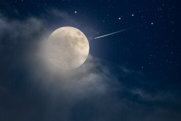 Fototapeta na wymiar Beautiful full moon night