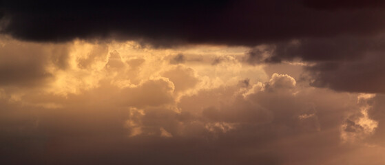 Dramatic cloudy sunset