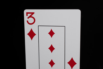 Playing cards on a black background