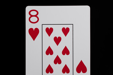 Playing cards on a black background