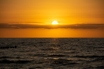 Beautiful orange sunset over the sea