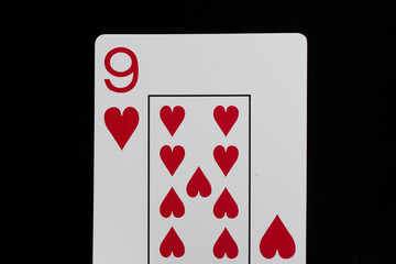 Playing cards on a black background