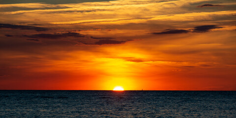 Panorama  sunset over the sea