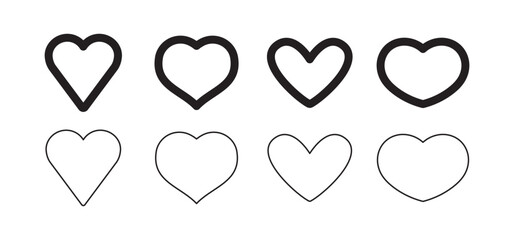 Hearts icon collection. Valentine's day heart symbol.