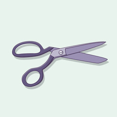 Scissors Vector Icon Illustration. Shearing Tool. Cutter. Flat Cartoon Style Suitable for Web, Landing Page, Banner, Flyer, Sticker, Wallpaper, Background, Mobile App, UI