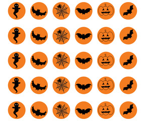 autumn holiday halloween horror set symbol set