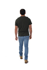 Obraz premium man walking on white backgroound