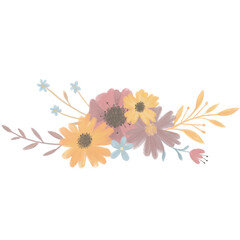 Pastel hand drawn flower arrangement
