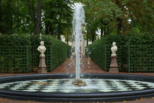 Tsaritsyn Fountain in the Summer Garden of St. Petersburg, Summer Garden, St. Petersburg, Russia