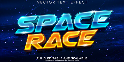 Sapce race text effect, editable speed and neon text style