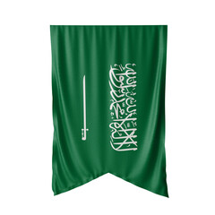 Saudi Arabia Waving Flag, 3d Flag illustration, Saudi Arabia National Flag with a white isolated background
