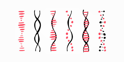 DNA icons set simple illustration