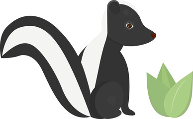 Skunk cub isolated vector illustration for decor