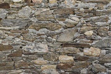 Mur ancien en pierres, Hérault, France