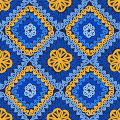 Granny Square Crochet Seamless Pattern - 532498851