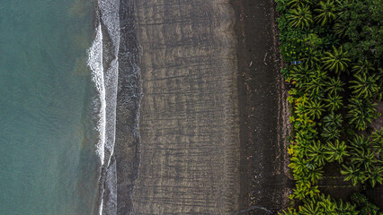 Paisaje de dron playa y selva