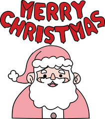Christmas background with happy Santa Claus. Holiday greeting card. Vector illustration. For Christmas cards, banners, tags and labels.