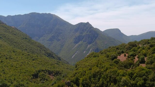 Vikos Gorge road near Voidomatis River, drone,2022
Drone view of road with many zigzag in the Epirus from Greece, 2022
