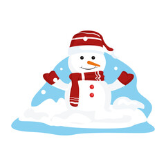 Snowman illustration, on white background.