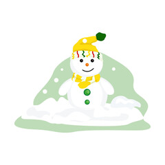 Snowman illustration, on white background.