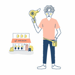 男性美容師とヘアサロン