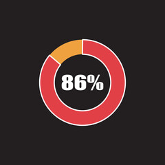circle percentage diagram showing percentage progress ready-to-use for web design, user interface (UI) or info graphic - indicator