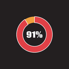 circle percentage diagram showing percentage progress ready-to-use for web design, user interface (UI) or info graphic - indicator