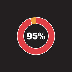 circle percentage diagram showing percentage progress ready-to-use for web design, user interface (UI) or info graphic - indicator