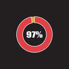 circle percentage diagram showing percentage progress ready-to-use for web design, user interface (UI) or info graphic - indicator