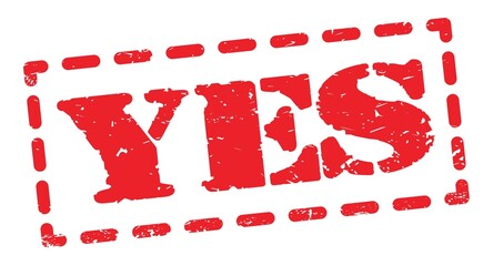 YES text written on red stamp sign.