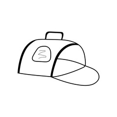 hand-drawn illustration of a cat carrier
