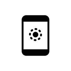 Phone loading icon or on screen finger print in black solid style