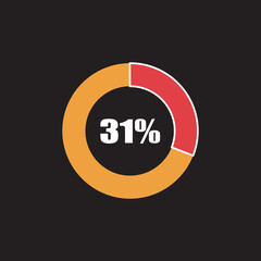 circle percentage diagram showing percentage progress ready-to-use for web design, user interface (UI) or info graphic - indicator