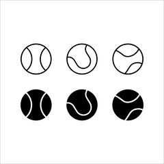 Tennis balls, silhouette vector illustration