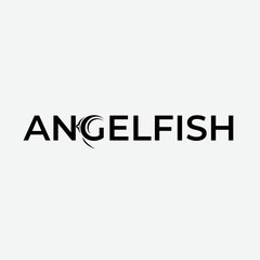 Angelfish logo, Vector Logo Illustration Angelfish, Simple flat vector sign, logo, symbol, print art illustration design. Logotype