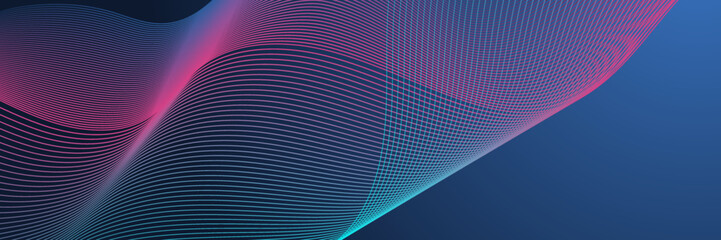 Wave flow of quantum computer technology. Quantum innovation technology. Artificial intelligence. Digital big data visualization. Quantum computer tech background. Vector illustration