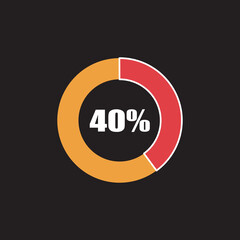 circle percentage diagram showing percentage progress ready-to-use for web design, user interface (UI) or info graphic - indicator